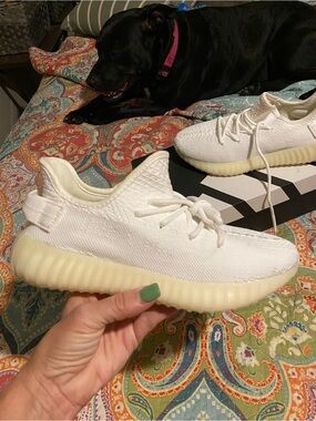 Yeezy Boost 350 V2 Cream White Knit Sneakers